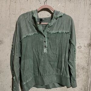 Kut from the Kloth Olive Frayed Jacket